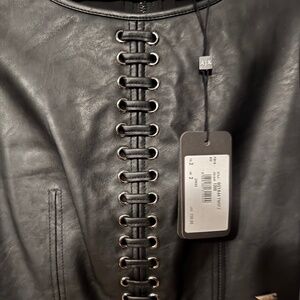 ARMANI EXCHANGE LEATHER DRESS WITH LACE UP ACCENT -- TIMELESS - BRAND NEW